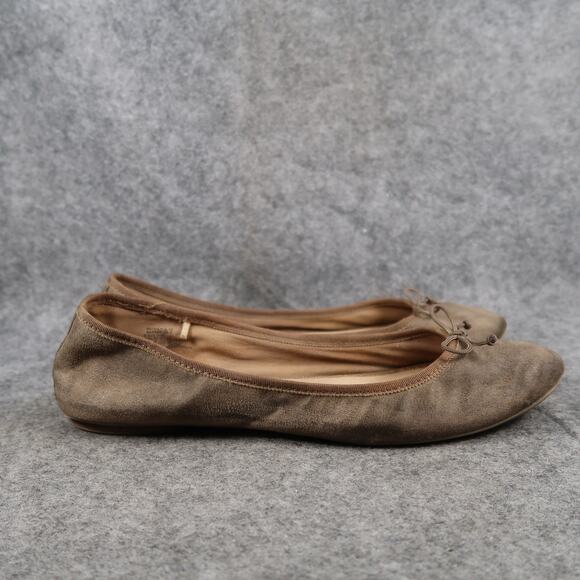 Old Navy Shoes Womens 10 Ballet Flats Classic Slip On Round Toe Bow Brown Casual - Picture 1 of 12
